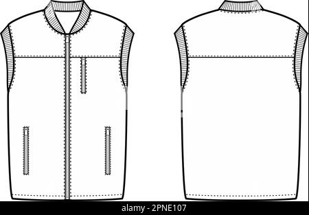 Work zipped vest. Front and back Stock Vector Image & Art - Alamy
