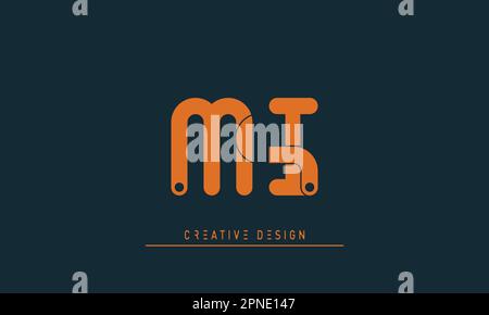 Alphabet letters Modern Creative logo MI , IM Stock Vector