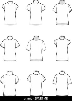 Womens short sleeve turtleneck set Stock Vector