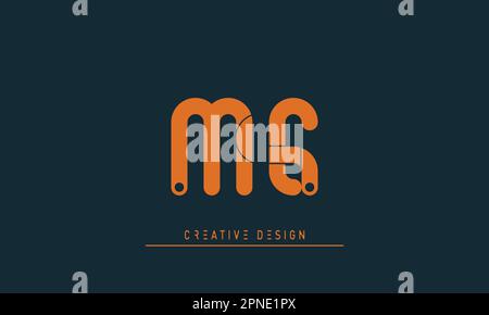 Alphabet letters Modern Creative logo ME , EM Stock Vector