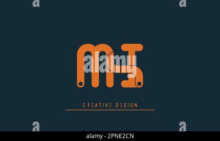 Alphabet letters Modern Creative logo MI , IM Stock Vector