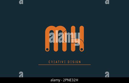 Alphabet letters Modern Creative logo MH , HM Stock Vector