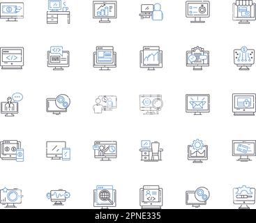 Information Systems line icons collection. Technology, Data, Analytics, Automation, Integration, Security, Nerk vector and linear illustration Stock Vector