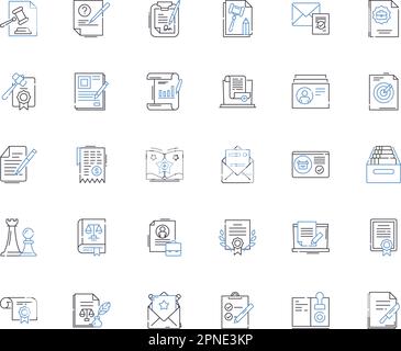 Authentication line icons collection. Passwords, Biometrics, Tokens, Identity, Security, Verification, Authorization vector and linear illustration Stock Vector