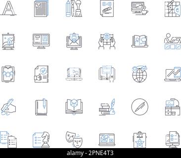 Combination line icons collection. Mix, Blend, Fusion, Melange ...