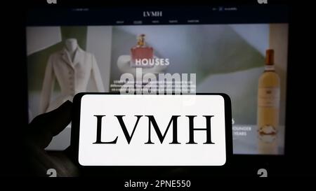 Logo of the public company LVMH displayed on a computer screen in