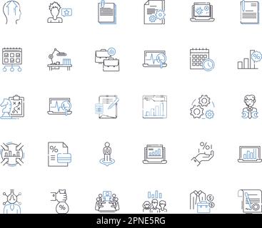 Brand researching line icons collection. Market, Competitor, Strategy ...