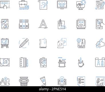 Composition line icons collection. Harmony, Melody, Arrangement, Chord ...