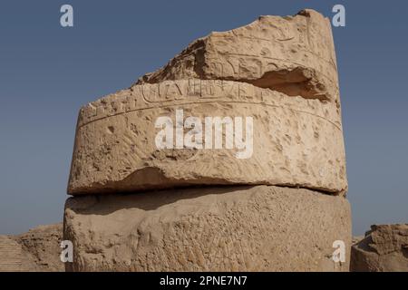 Ramesses II limestone 'temple of the monkeys' Kom el Sultan, Abydos, Middle Egypt, Stock Photo