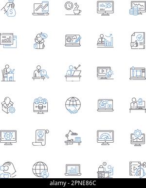 Collaboration and teamwork line icons collection. Synergy, Cohesion, Unity, Partnership, Alliance, Coordination, Co-creation vector and linear Stock Vector