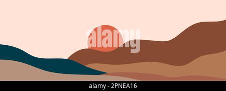 Colorful abstract landscape background. Design for prints, poster, cover, wall arts and home decoration Stock Vector