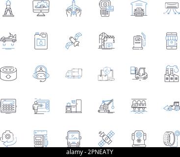 Fuzzy Logic line icons collection. Uncertainty, Membership, Crispness ...