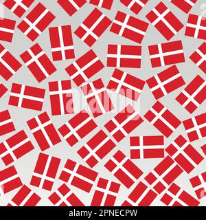 Bright pattern with flag of of Denmark. Happy Denmark day background. Bright illustration. Stock Vector