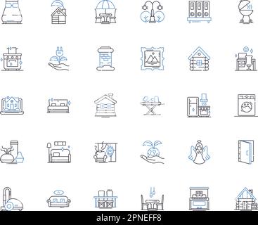 Residence status line icons collection. Citizenship, Green Card, Visa, Immigration, Naturalization, Status, Passport vector and linear illustration Stock Vector