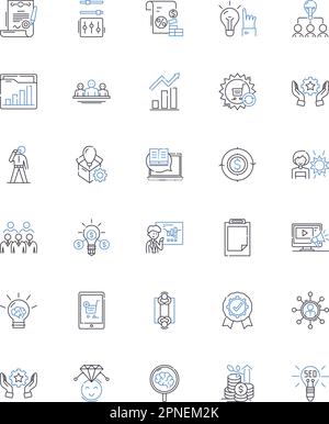 Idea and thought line icons collection. Innovation, Creativity, Inspiration, Concept, Brainstorming, Insight, Intuition vector and linear illustration Stock Vector