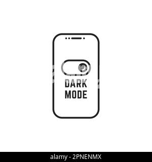 darkmode switch in linear smartphone Stock Vector