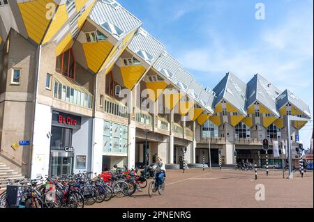Cube houses (kubuswoningen), Hoogstraat, Stadsdriehoek, Rotterdam, South Holland Province, Kingdom of the Netherlands Stock Photo