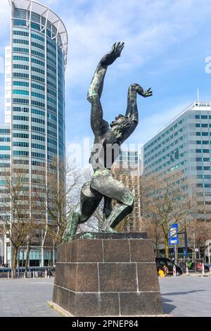 De Verwoeste Stad (The Destroyed City) statue, Leuvehaven, Stadsdriehoek, Rotterdam, South Holland Province, Kingdom of the Netherlands Stock Photo