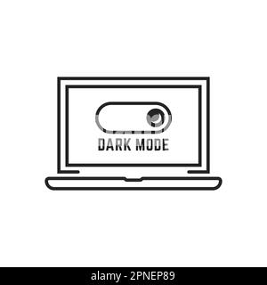 black darkmode switch in linear laptop Stock Vector
