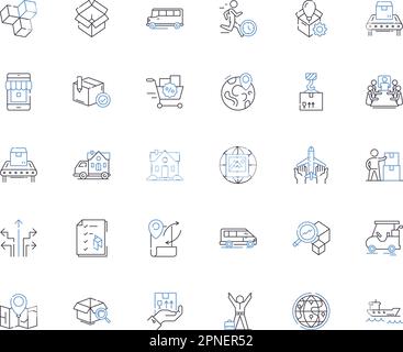 Inventory control line icons collection. Stock, Supply, Assets ...