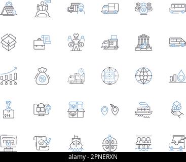 Dispatch line icons collection. Delivery, Logistics, Shipping ...