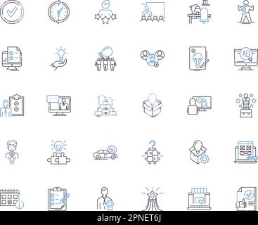 Branding and identity line icons collection. Logo, Tagline, Branding, Identity, Reputation, Image, Perception vector and linear illustration Stock Vector