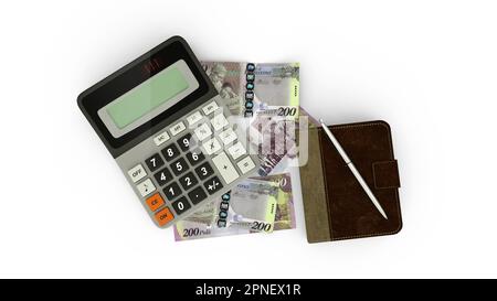 3d rendering of Botswanan Pula note inside transparent light bulb ...