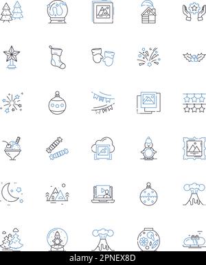 Coldness line icons collection. Frost, Chill, Shiver, Icy, Freezing, Winter, Glacier vector and linear illustration. Arctic,Windy,Snowy outline signs Stock Vector