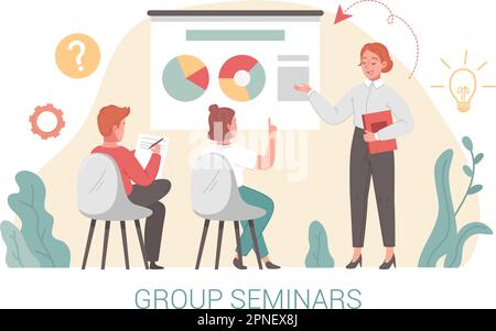 Coaching flat concept with business and fitness training scenes vector ...