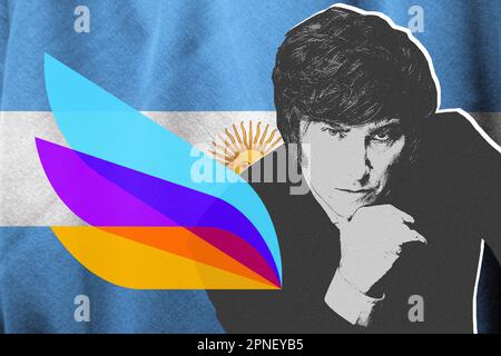 Javier Milei and flag of Argentina Stock Photo - Alamy