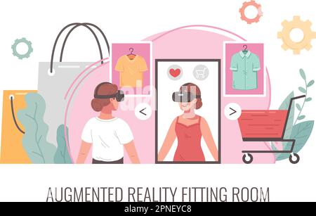 Virtual fitting room abstract concept Royalty Free Vector