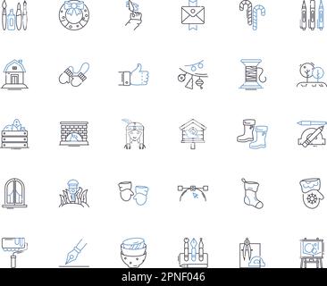 Artisan endeavor line icons collection. raft, Handmade, Unique, Skillful, Creative, Artistic, Talented vector and linear illustration. Original Stock Vector