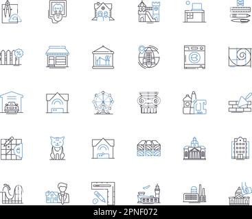Homestead line icons collection. Ranch, Farm, Country, Self-sufficient ...