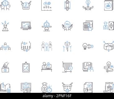 Digital science line icons collection. Technological, Electronic, Virtual, Quantum, Computational, Data-driven, Cybernetic vector and linear Stock Vector