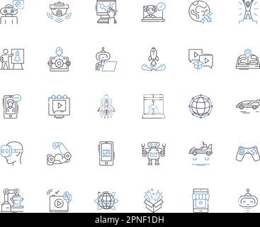 Piering science line icons collection. Foundation, Stability, Footing ...