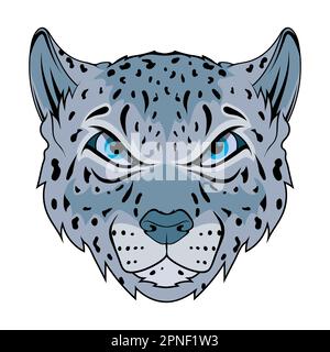 Snow leopard. Vector illustration of a irbis wild cats. Bars Stock Vector