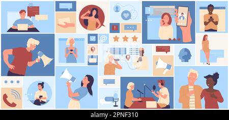 Information platform, campaign and communication set vector ...