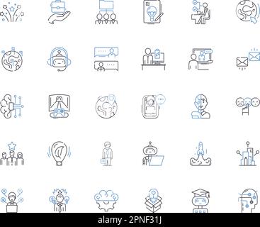 Evolution transformation line icons collection. Adaptation, Natural selection, Mutation, Variation, Diversity, Progression, Change vector and linear Stock Vector