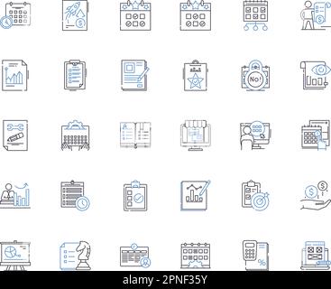 Timepiece - Clock line icons collection. Chronometer, Minute, Stopwatch, Hourglass, Pendulum, Analog, Digital vector and linear illustration. Windup Stock Vector