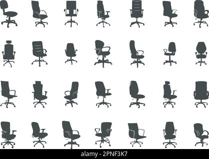 Office chairs silhouette, Office chairs vector, Office chairs SVG, Modern office chair silhouette Stock Vector