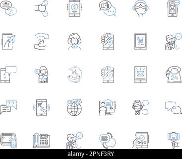 Mobile line icons collection. Smartph, Tablet, App, Android, iPh, iOS, Portable vector and linear illustration. Wireless,Cellular,Bluetooth outline Stock Vector