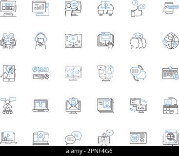 Netizens line icons collection. Online, Virtual, Digital, Cyber ...