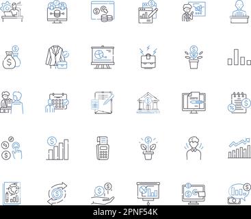 Ledger line icons collection. Cryptocurrency, Blockchain, Security, Ledger, Wallet, Digital assets, Bitcoin vector and linear illustration. Ethereum Stock Vector