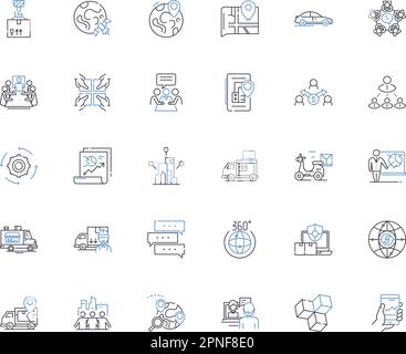 Delivery services line icons collection. Courier, Dispatch, Fulfillment, Shipping, Transport, Logistics, Express vector and linear illustration Stock Vector