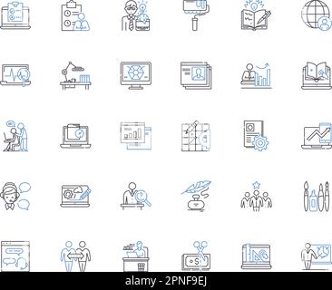 Job procedure line icons collection. Process, Protocol, Operations ...