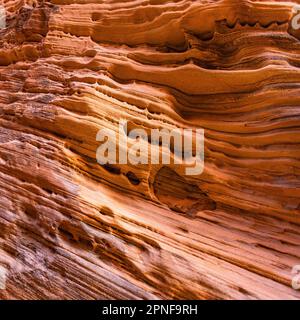 United States, Utah, Zion National Park, Patterns on sandstone rocks Stock Photo