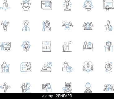 Association line icons collection. Unity, Group, Membership ...