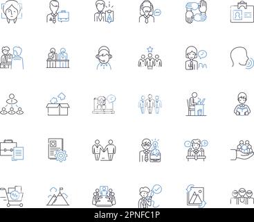 Advice-giving line icons collection. Guidance, Direction, Wisdom, Suggestions, Recommendations, Pointers, Instructions vector and linear illustration Stock Vector