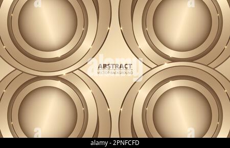 Abstract luxury golden circles on gold vector background. Realistic elegant luxury background with golden circles line and elements. Vector Stock Vector