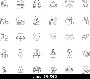 Real estate tech line icons collection. Automation, Blockchain, Cloud, Collaboration, Data, Digitalization, Efficiency vector and linear illustration Stock Vector